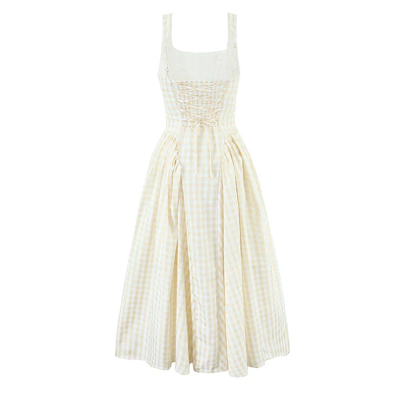 PAMELA PLAID MIDI DRESS