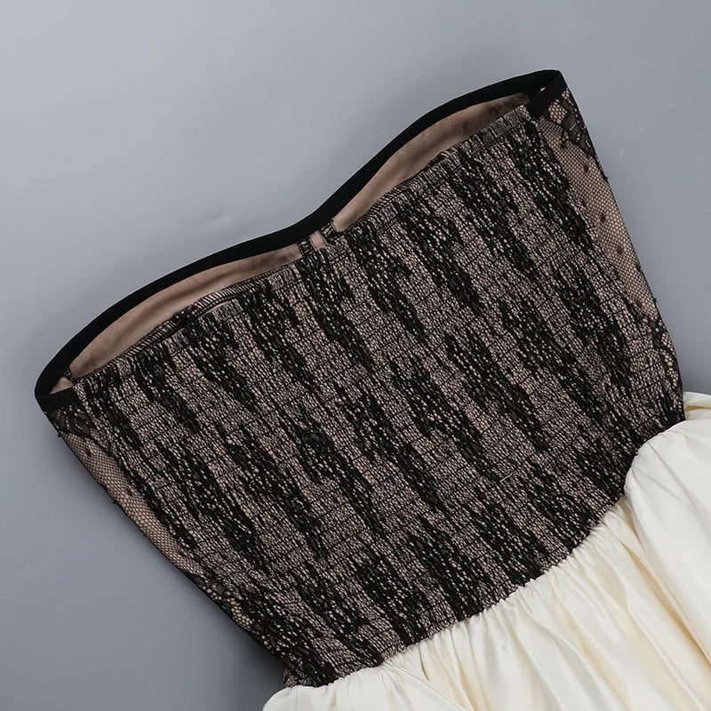 Patchwork Lace Black Backless Dress - View 11
