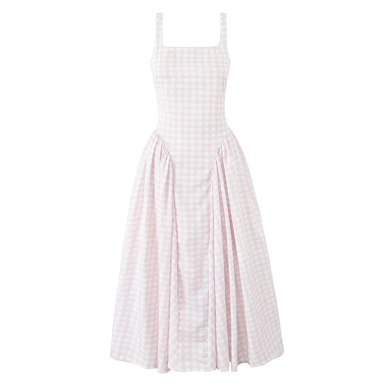 PAMELA PLAID MIDI DRESS