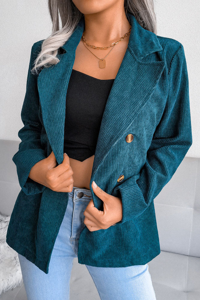 Lapel Collar Double Breasted Blazer