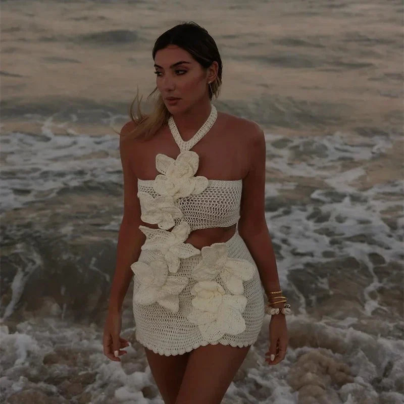 Fioret | Crochet Mini Dress White