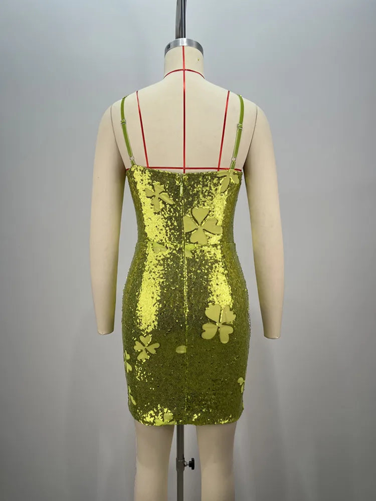 Mesh V-Neck Sleeveless Bodycon Maxi Dress - View 4
