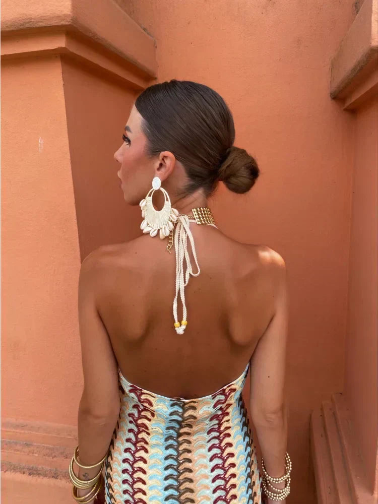 Ester Statement Backless V Neck Dress Designer Edit