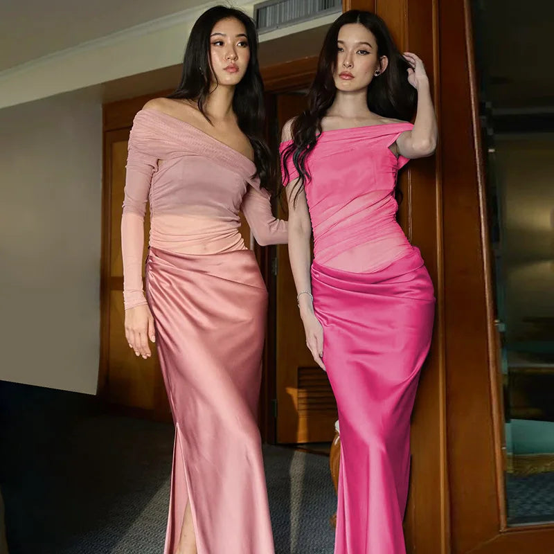 Off - the - Shoulder Strapless Backless Maxi Dress