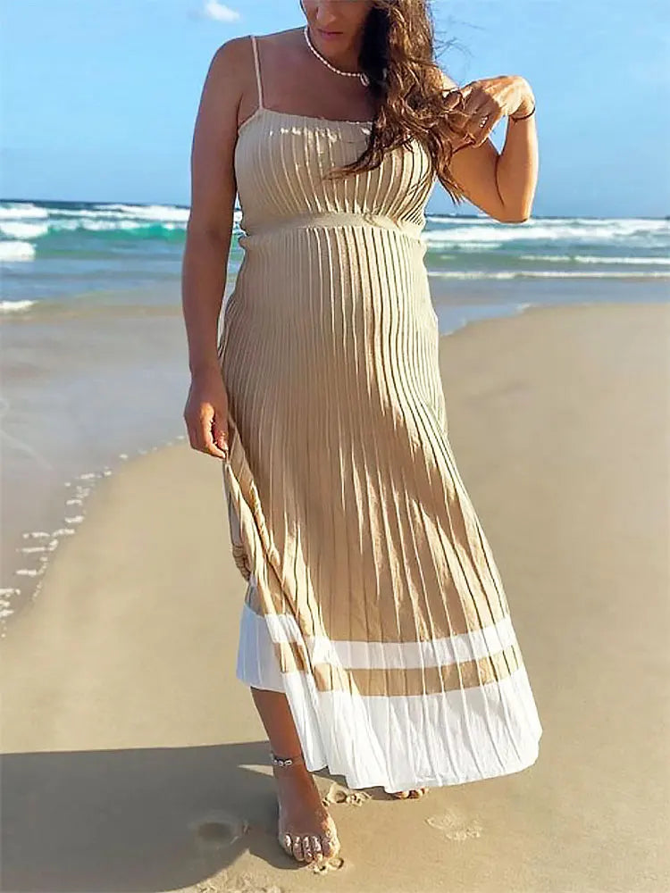 FREYA RIBBED MAXI DRESS Khaki