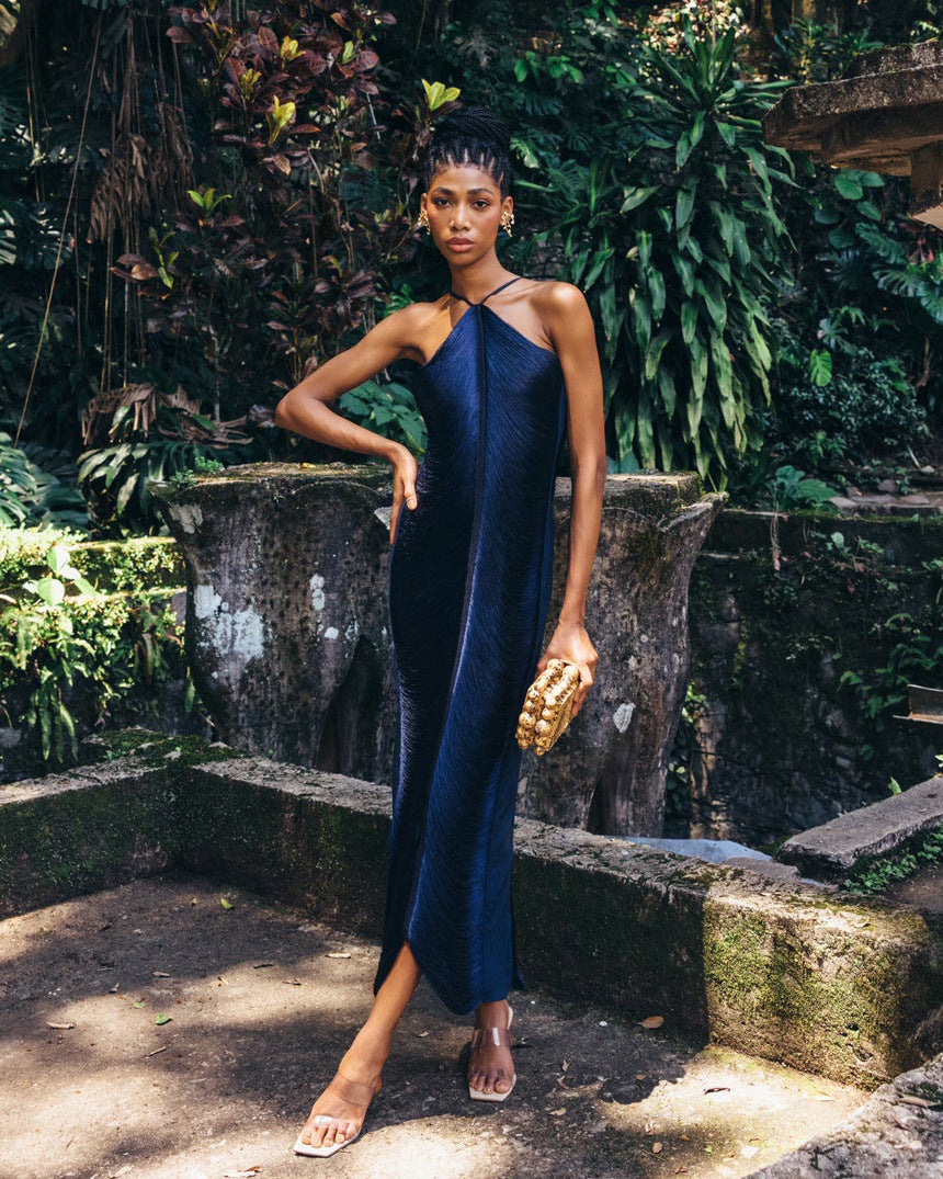 CELEB FUR IRREGULAR MAXI DRESS