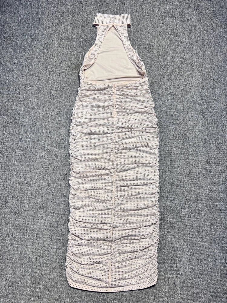 Halter Neck Bodycon Maxi Dress - View 6