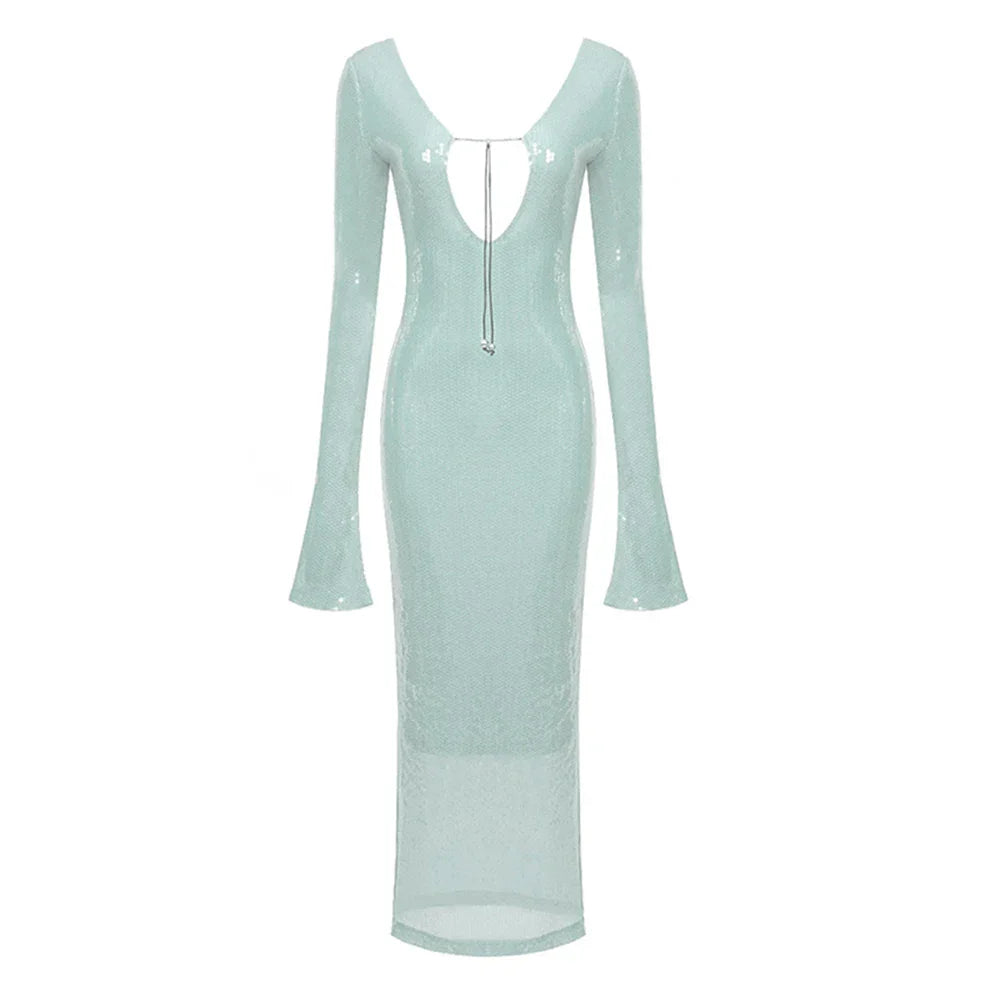 EMBER SEQUIN MIDI DRESS Mint