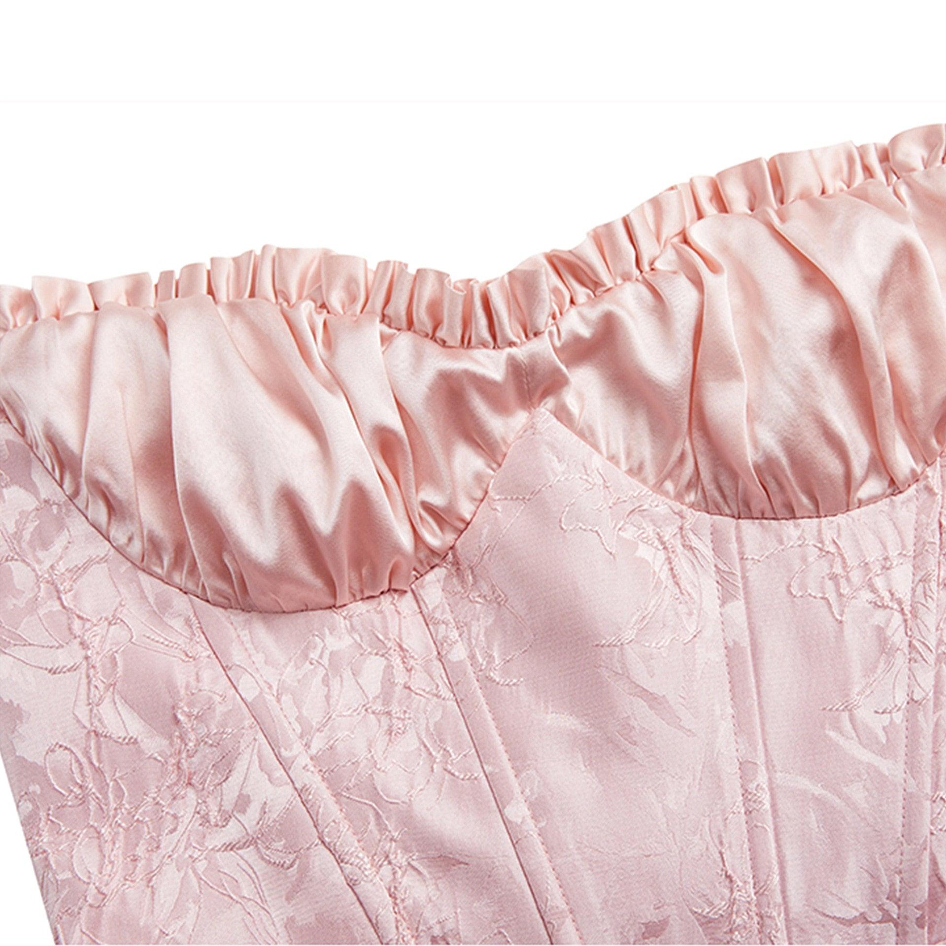Strapless Corset Ruffle Peplum Mini Dress