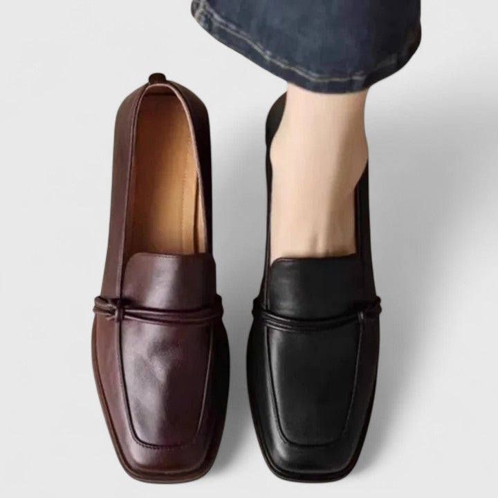 Square Toe Slip On Flat Loafers