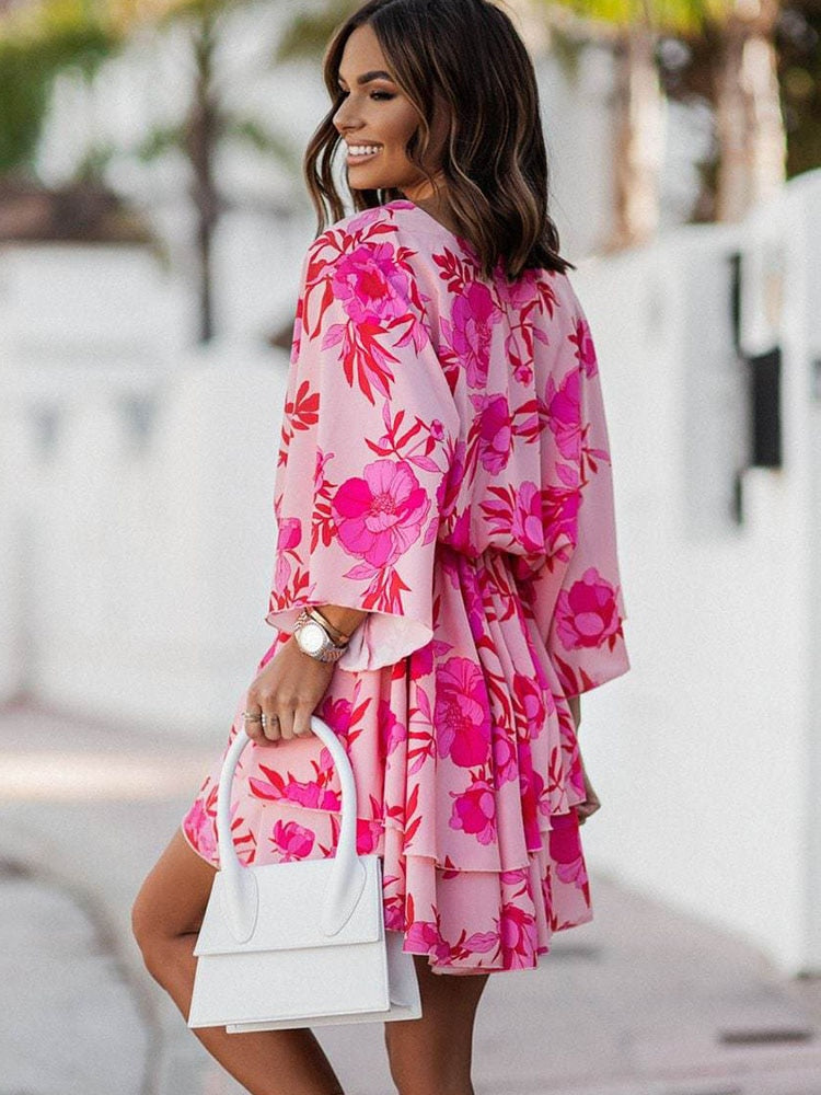 Filomena V-neck Mini Dress for Women Chic Boutique Style