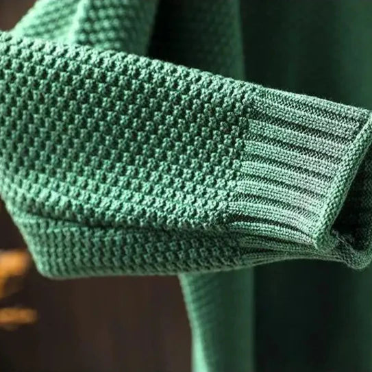 Mock Neck Long Sleeve Chunky Knit Sweater