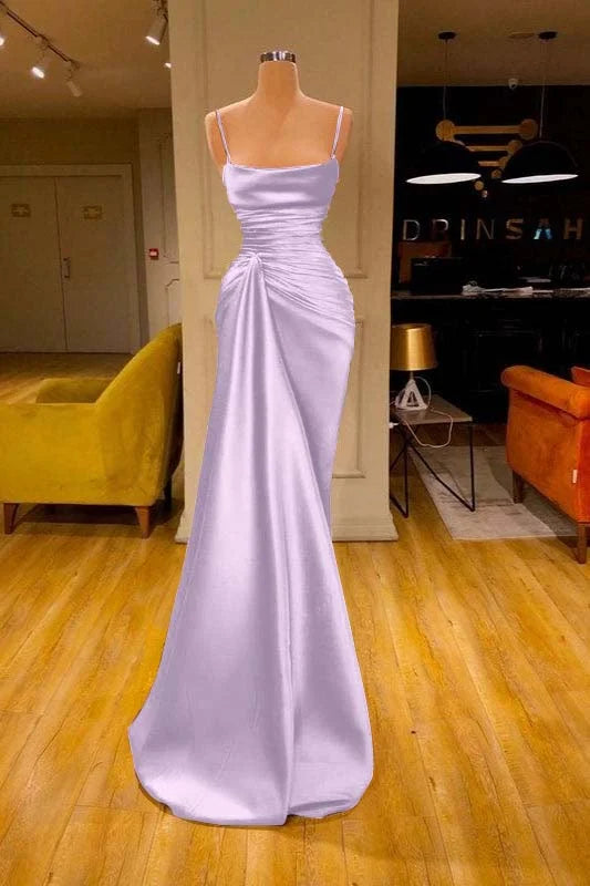Sexy Sleeveless Spaghetti Strap Prom Dress Mermaid With Ruffles Prom Dresses SD1341