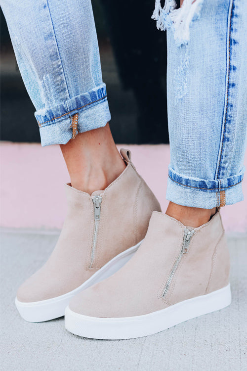 Side Zipper Wedge Sneaker