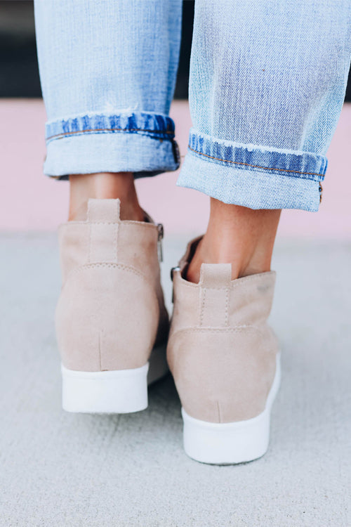 Side Zipper Wedge Sneaker