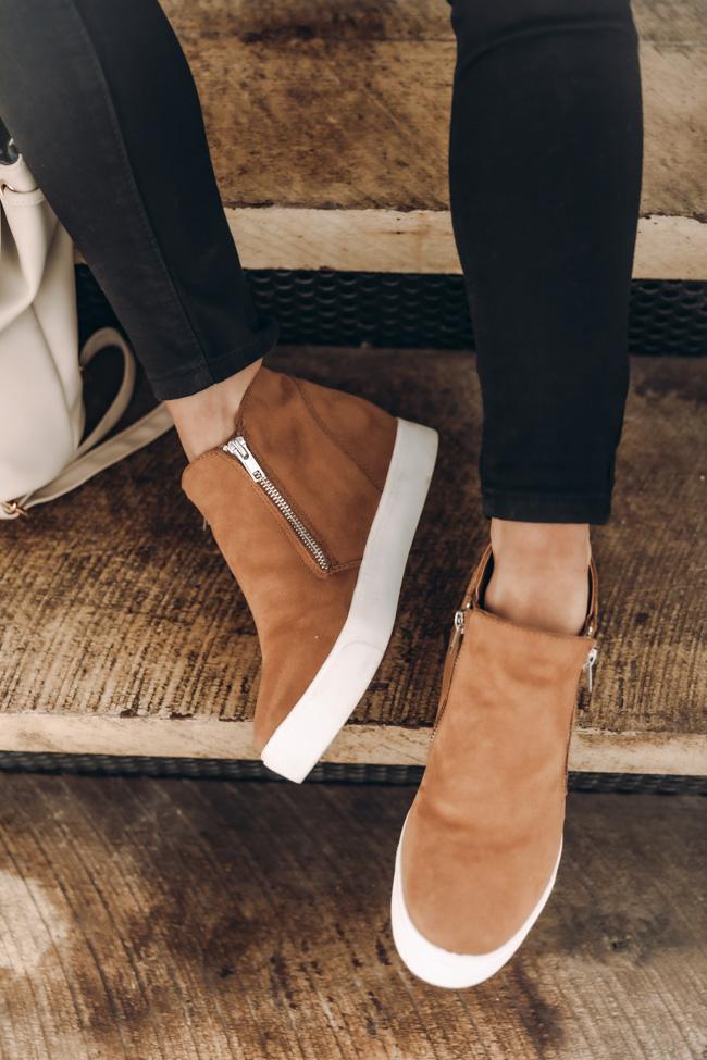 Side Zipper Wedge Sneaker