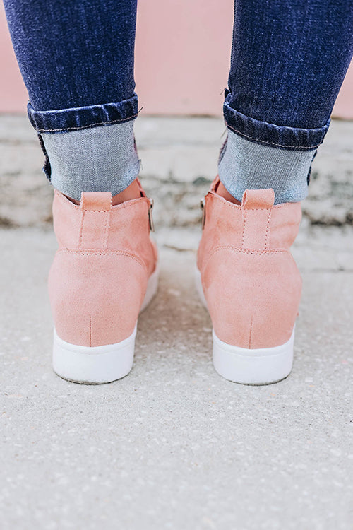 Side Zipper Wedge Sneaker