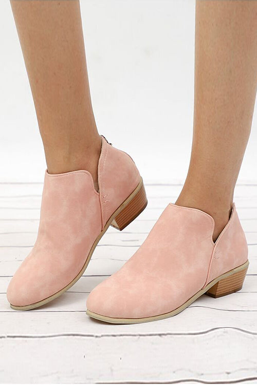 Daily V Chunky Heel Low Ankle Boots