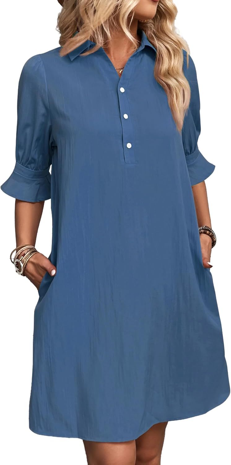 Cameron | Elegant Ruffle Dress Blue