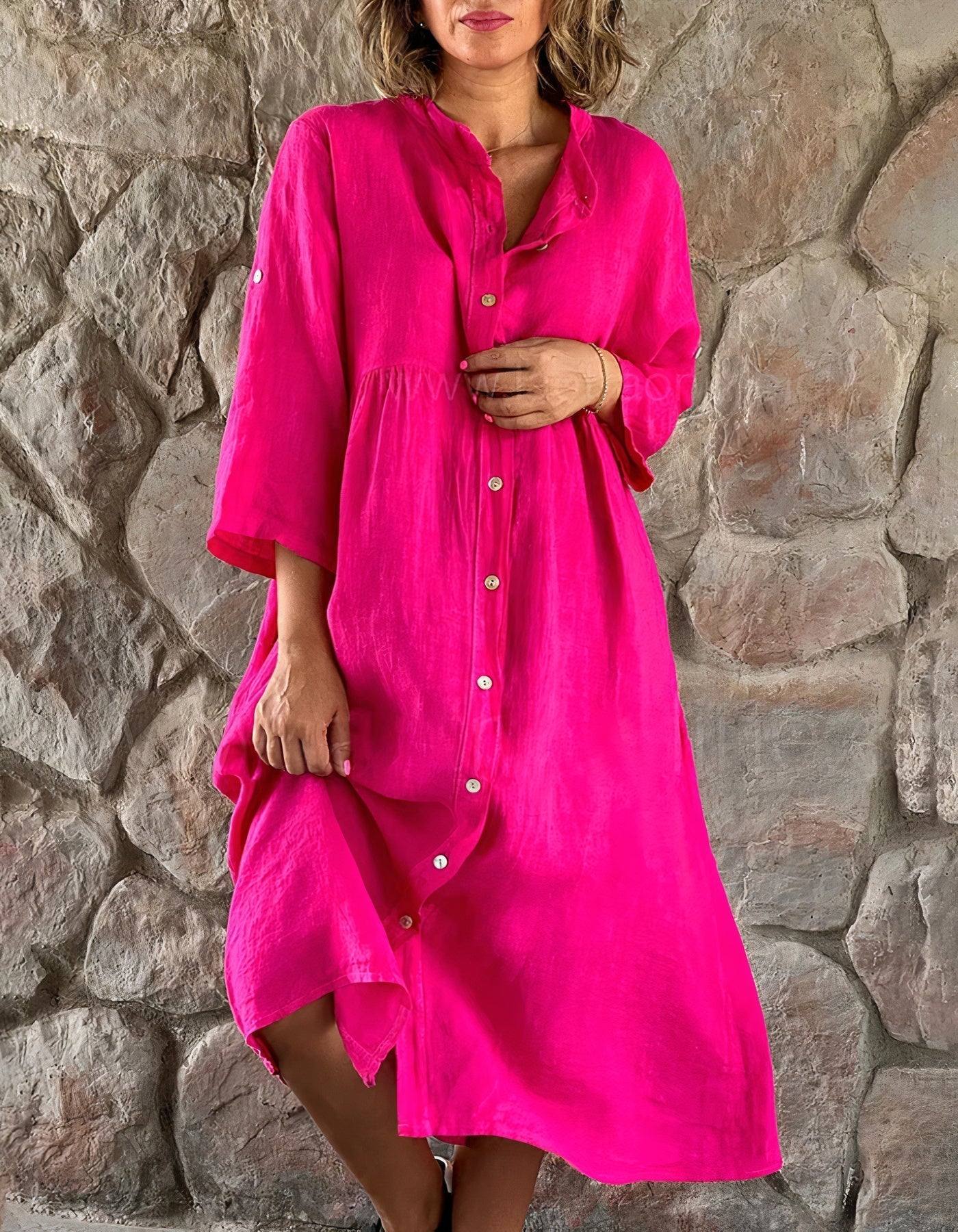 Sandra Statement Cotton and Linen Beach Dress Occasion Edit