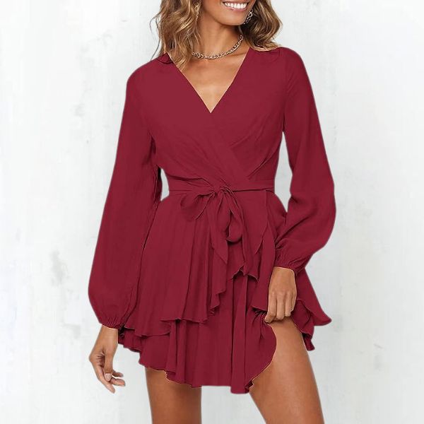 Ludmila Boutique Dress with Lantern Sleeves Chic Silhouette Collection