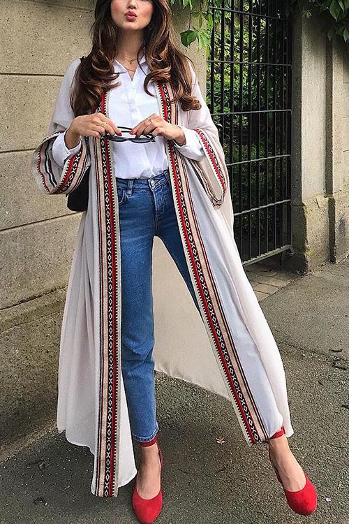 Floral Print Long Sleeve Cardigan