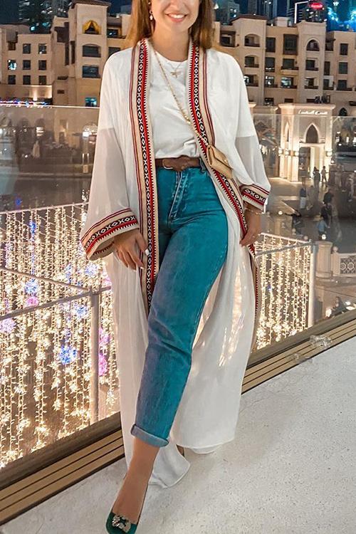 Floral Print Long Sleeve Cardigan