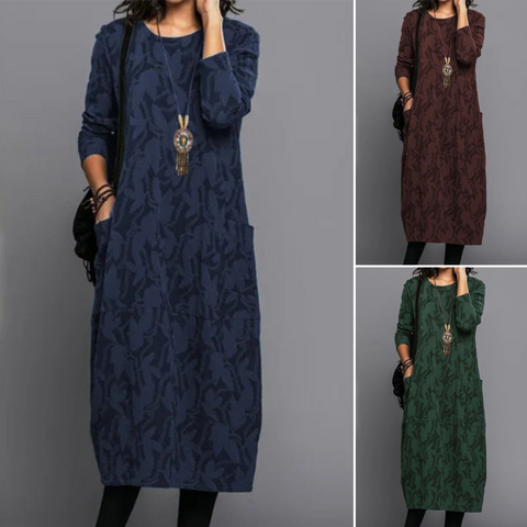 Deva Printed Long Sleeve Dress for Women Modern Trendy Look
