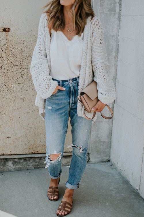 Crochet Knit Loose Cardigan