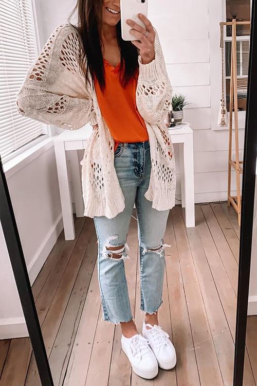 Crochet Knit Loose Cardigan
