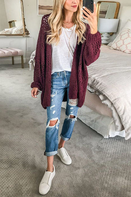 Crochet Knit Loose Cardigan