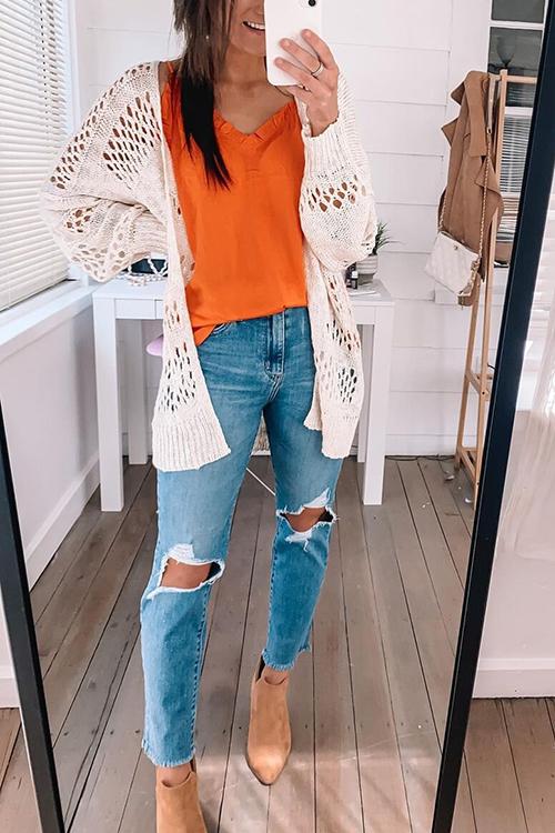 Crochet Knit Loose Cardigan