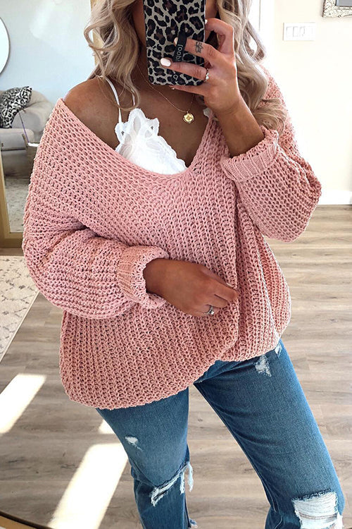 Violet V Neck Loose Sweater