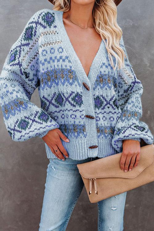 Boho Horn Button Cardigan