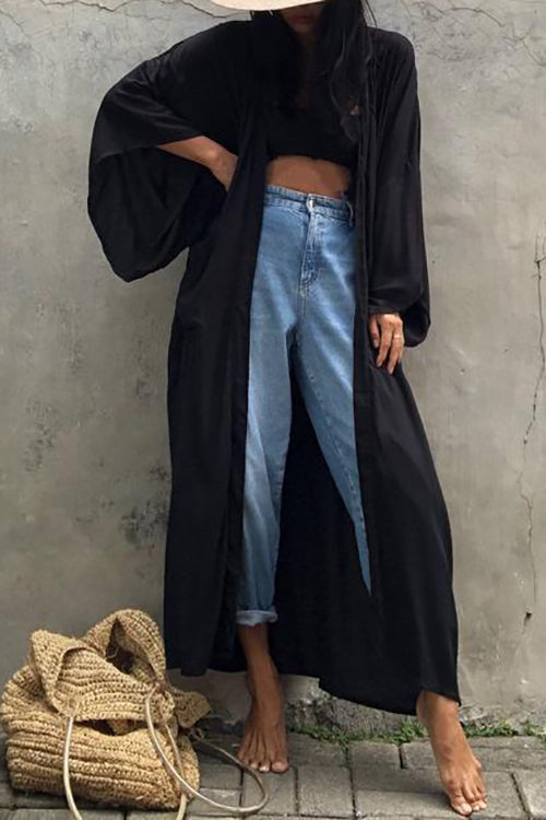 Oversized Bleted Kimono Robe