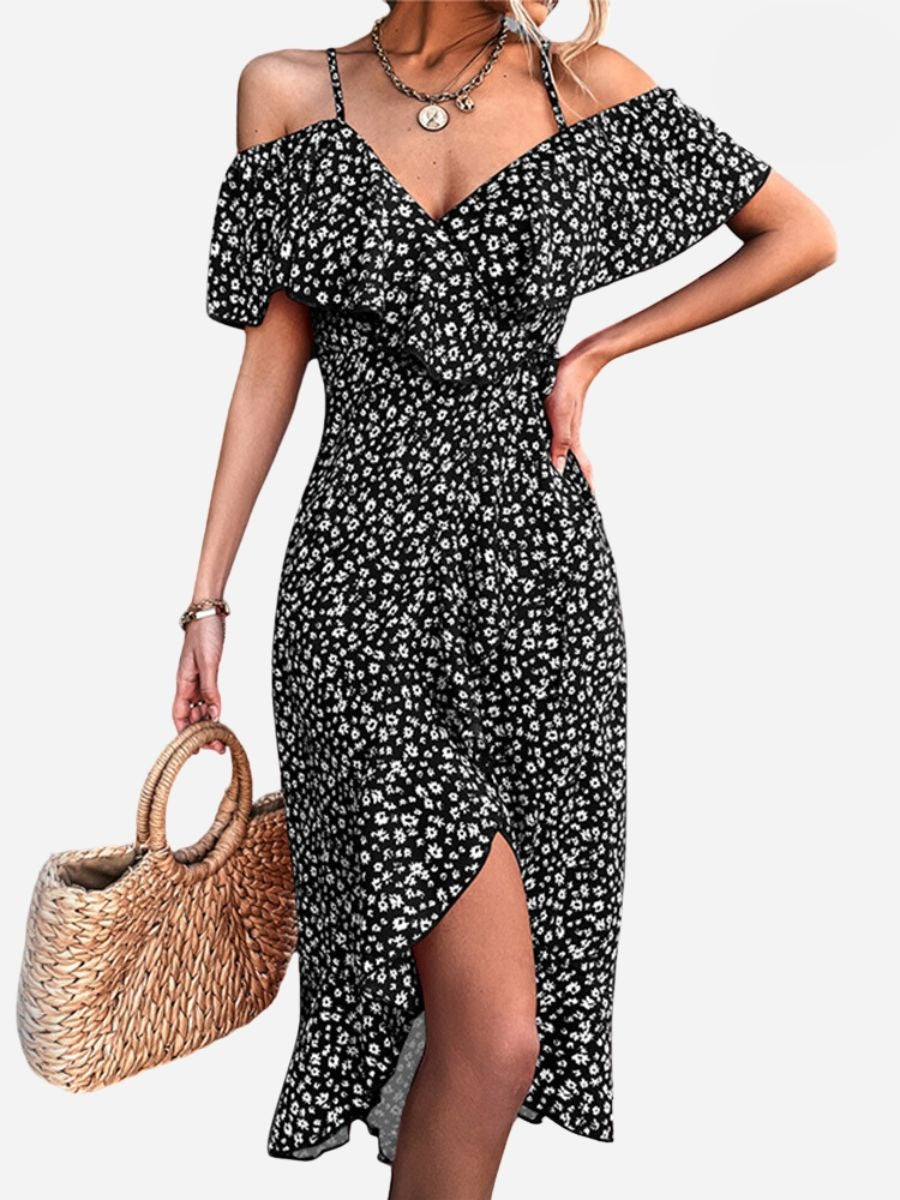Angelines Elevated Strappy Floral Dress Evening Wear Edit