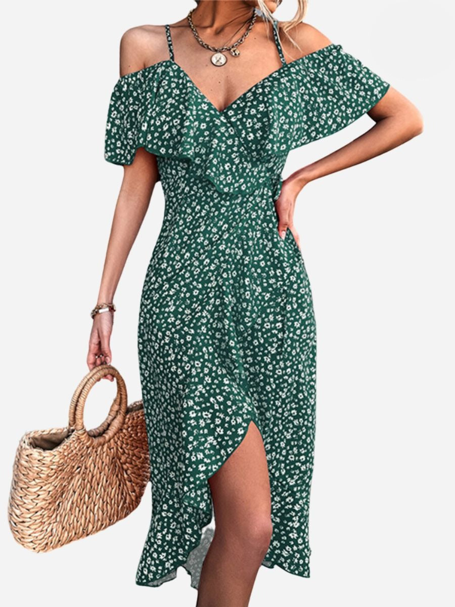 Angelines Elevated Strappy Floral Dress Evening Wear Edit