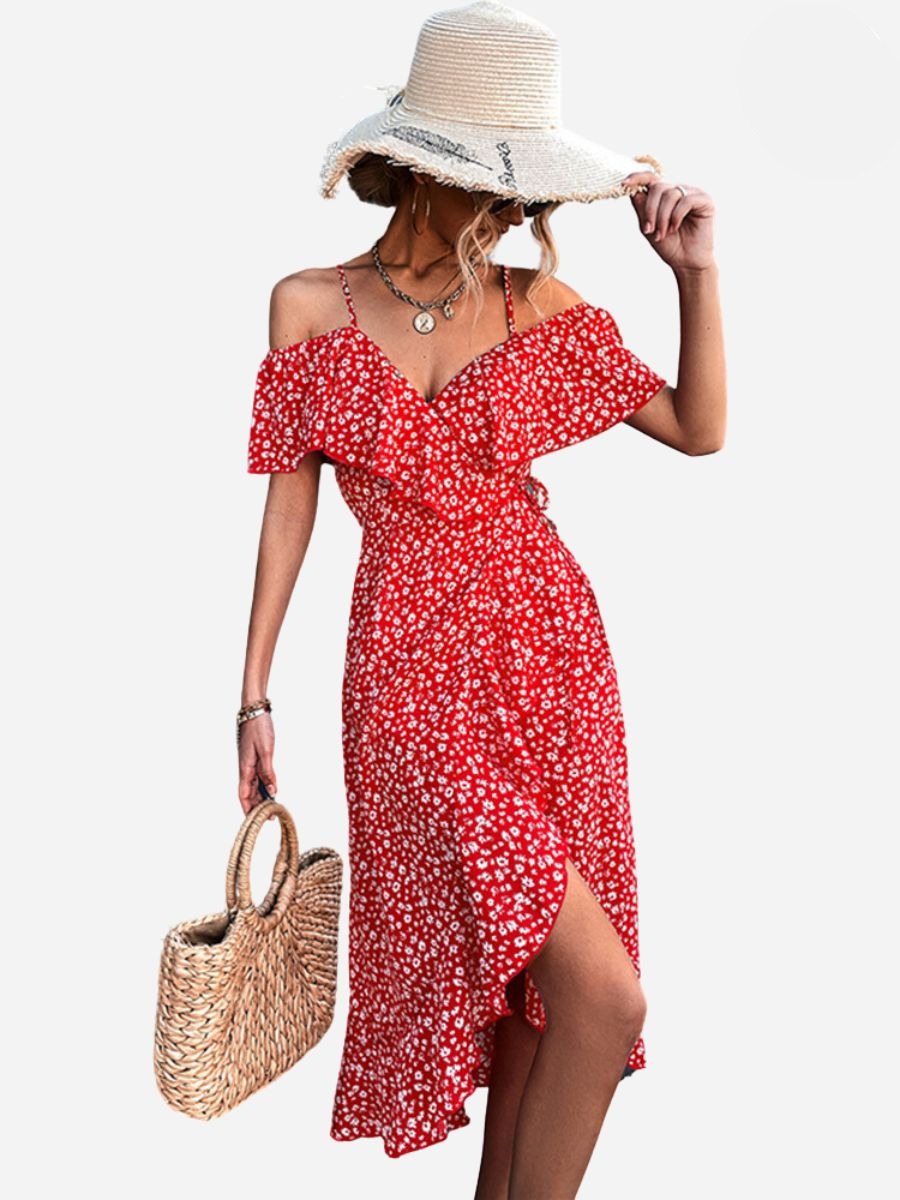 Marina Aesthetic Strappy Floral Dress Premium Wardrobe Essential