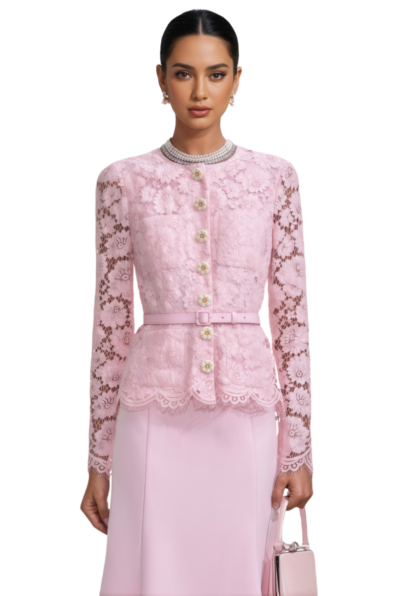 Lace Floral Midi Dress