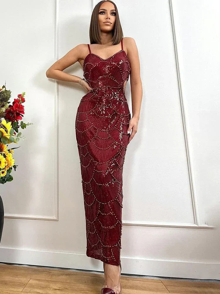 Sequin Cut Out Mini Dress