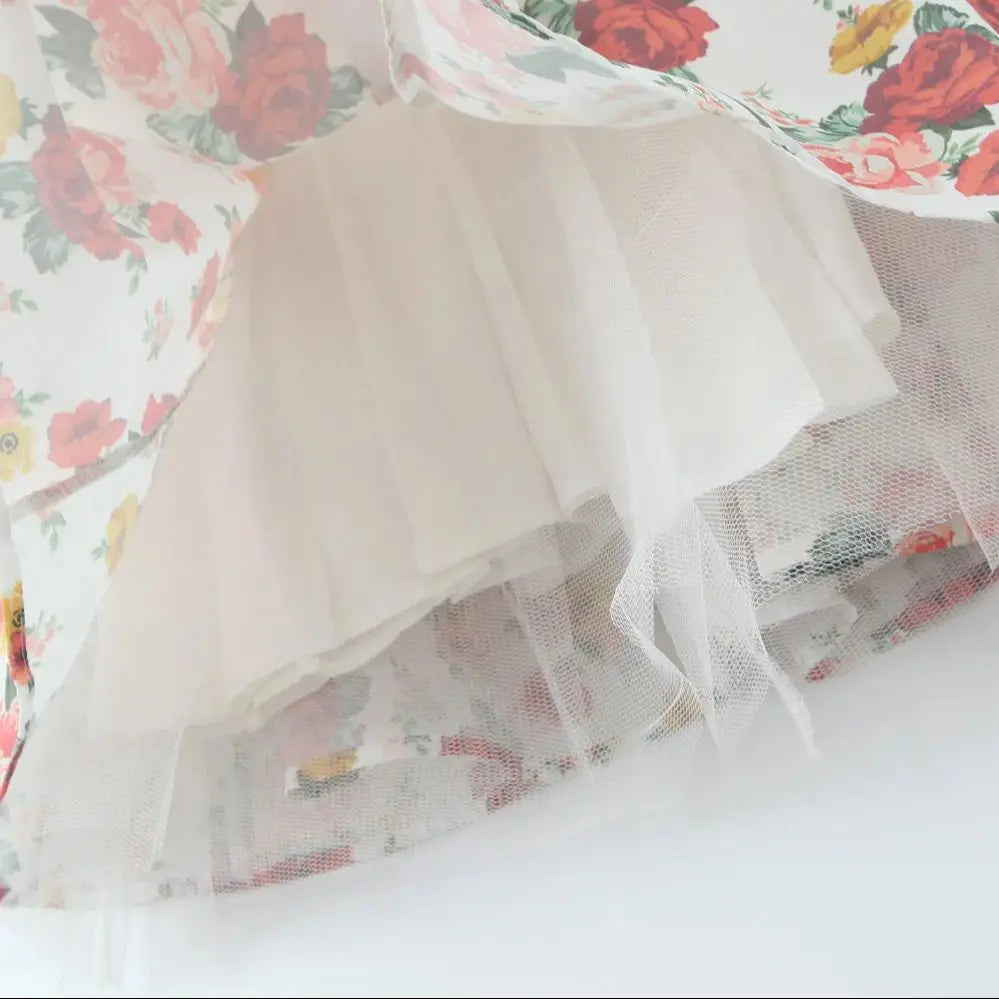 Floral Strapless Sweetheart Corset Ruffle Hem Mini Dress