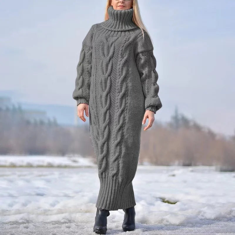 Reina Winter Turtleneck Sweater Dress with Contemporary Everyday Styling