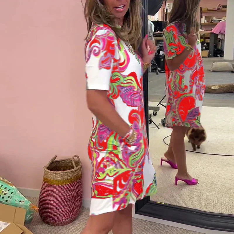 Nuria Aesthetic Colorful Patterned Summer Dress Designer Edit
