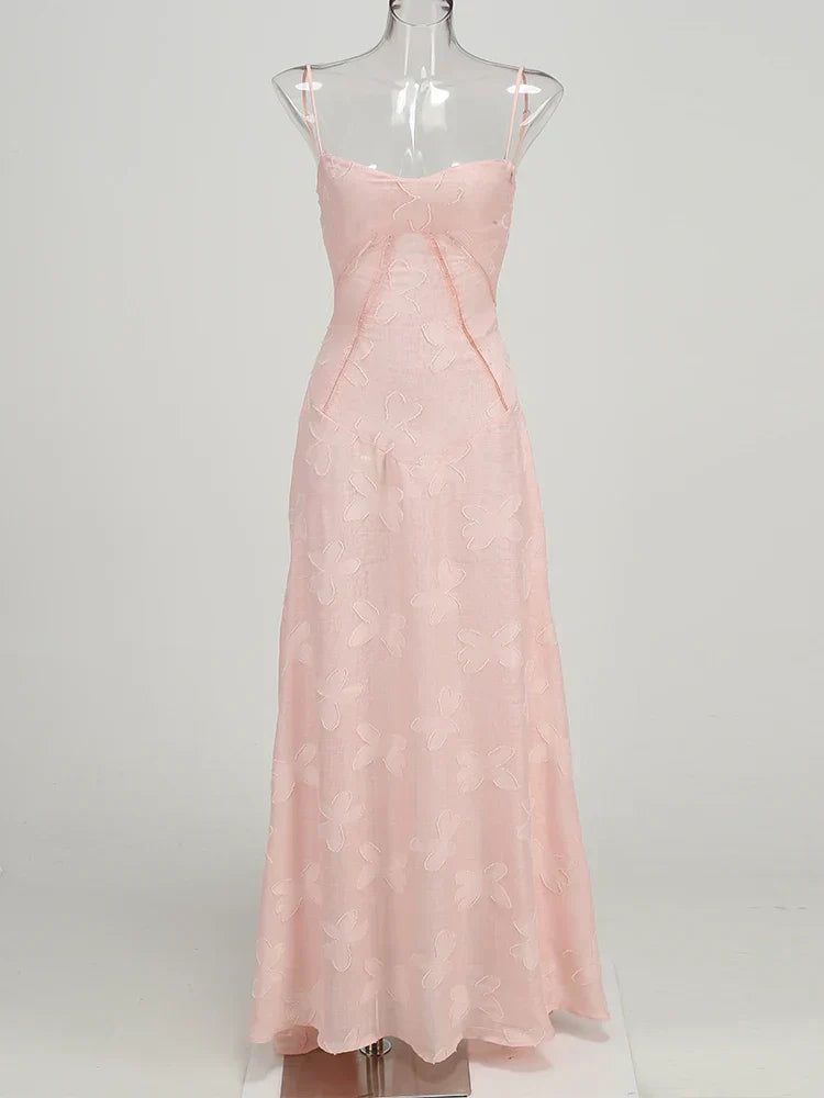 Floral Spaghetti Strap Sheer Slip Maxi Dress