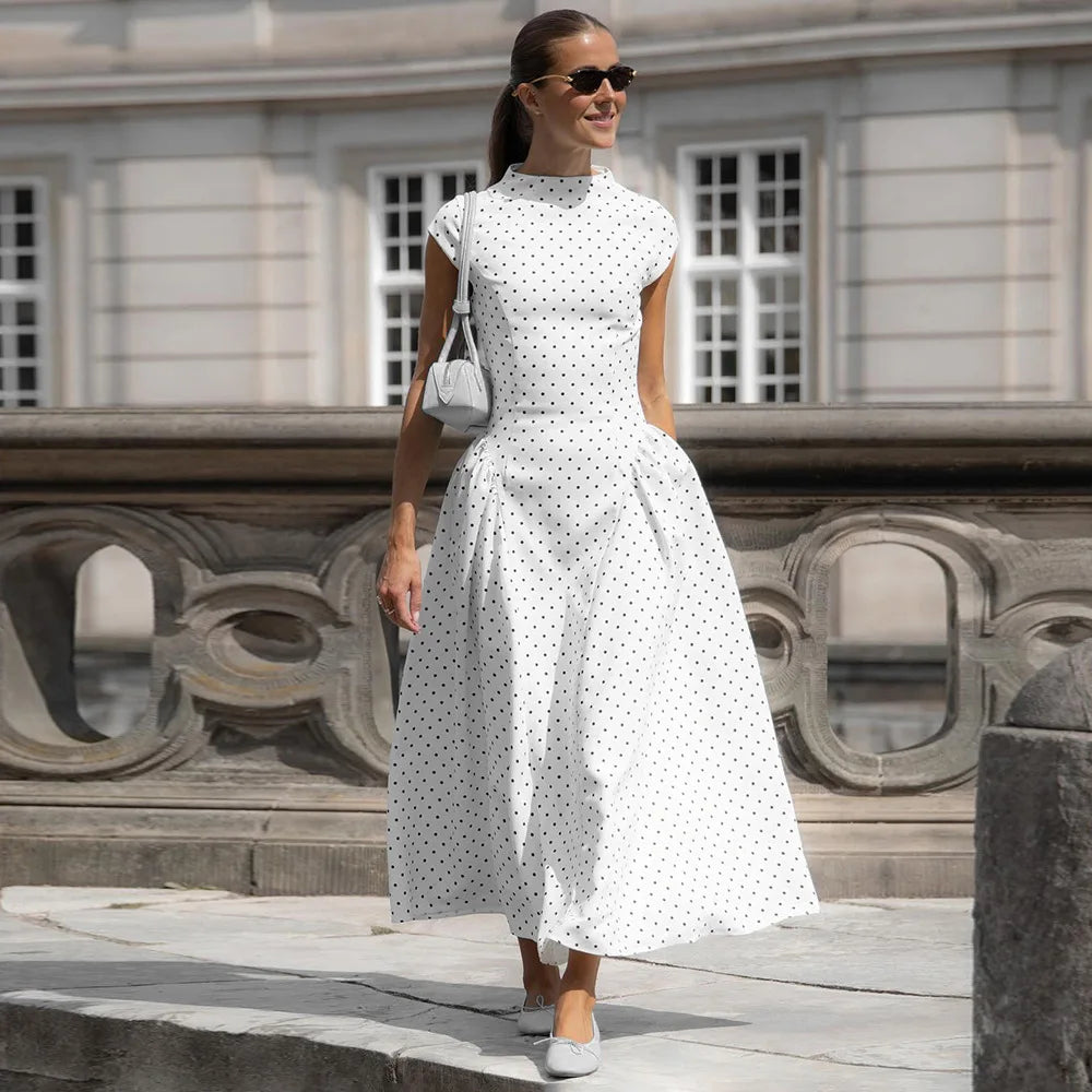 RAIA POLKA DOT MAXI DRESS
