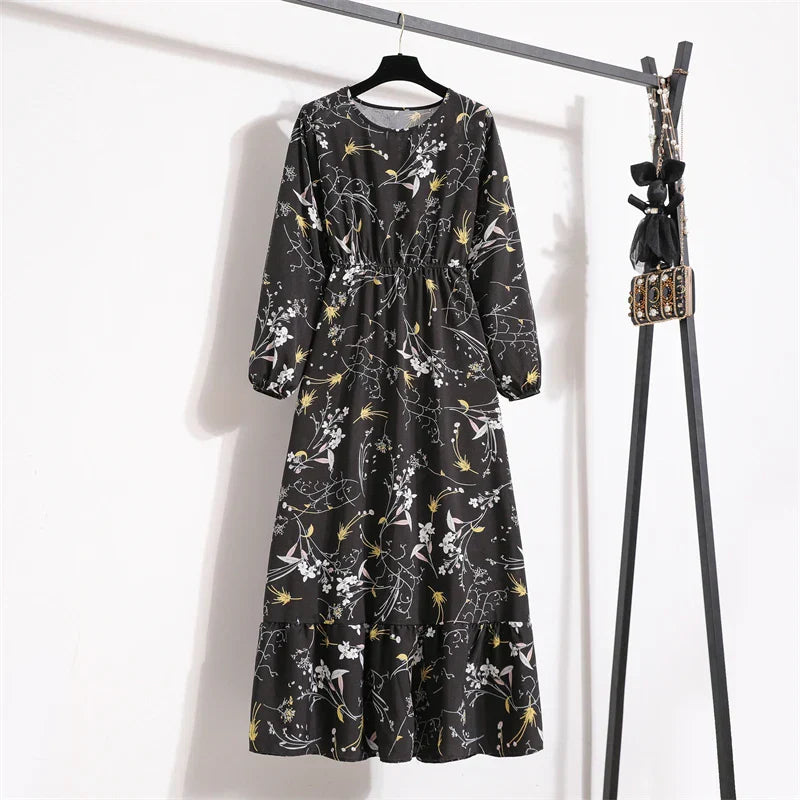 Erin Aesthetic Floral Long Dress for Summer Premium Wardrobe Essential