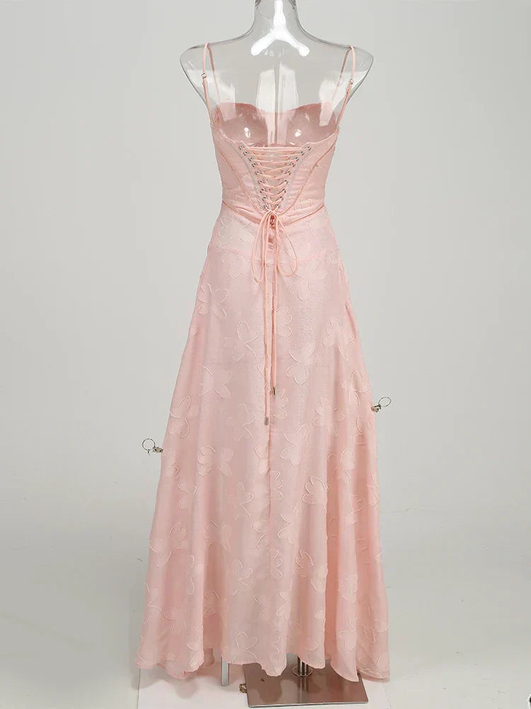 Floral Spaghetti Strap Sheer Slip Maxi Dress