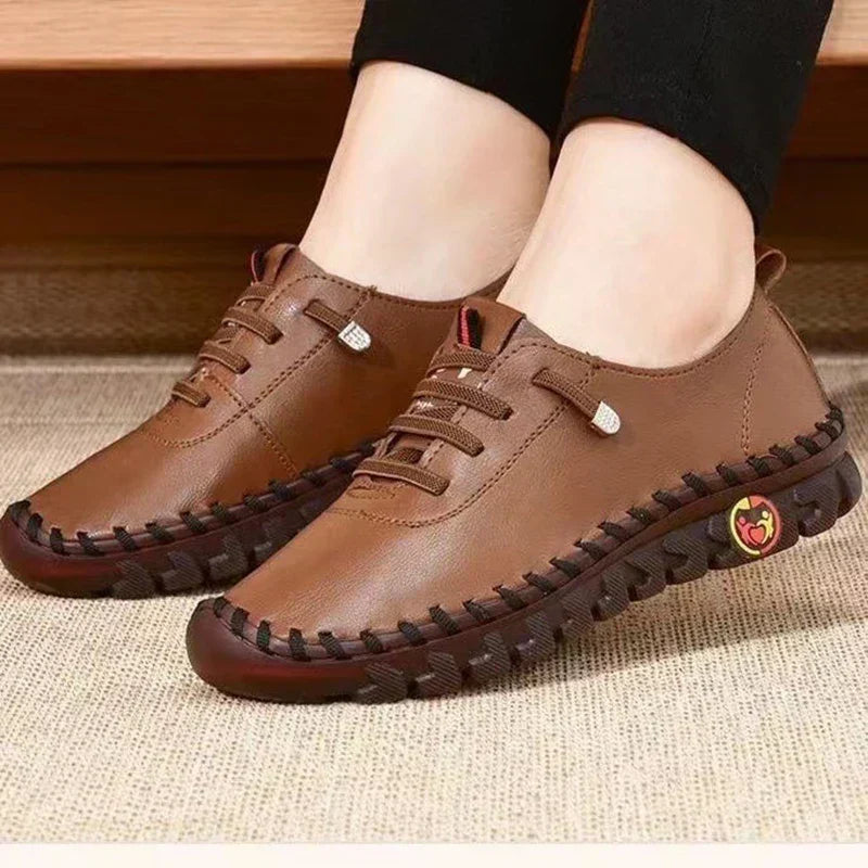 Hand Stitched Lace Up Moccasin Loafers 9
