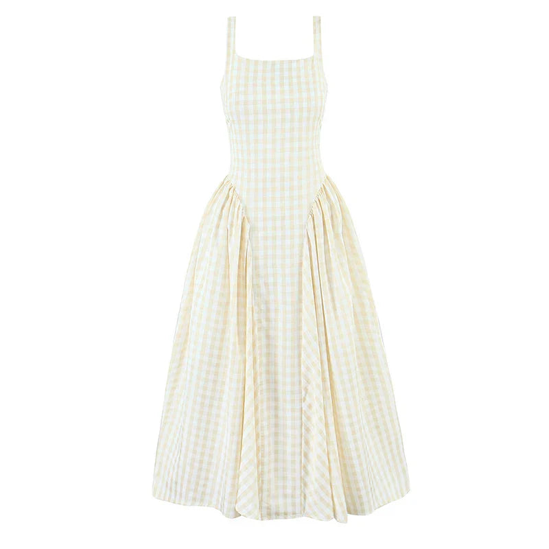 PAMELA PLAID MIDI DRESS