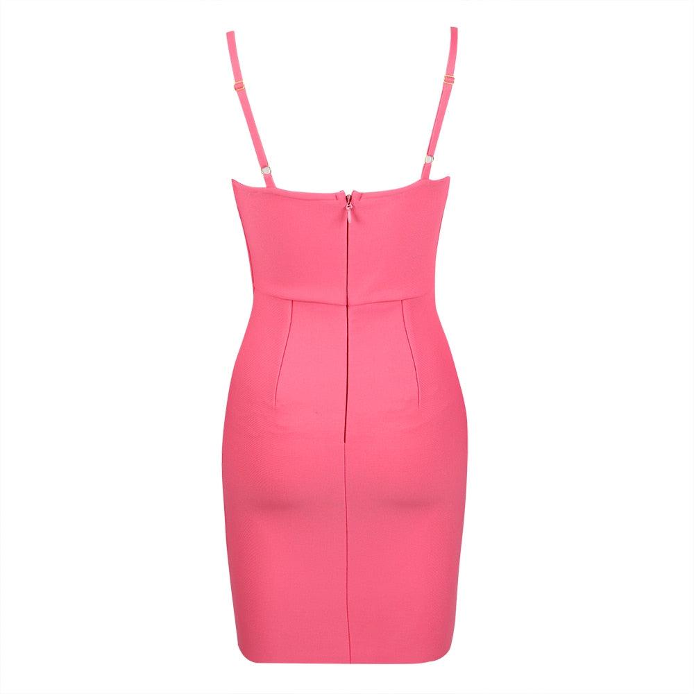Mesh Spaghetti Strap Bustier Corset Bodycon Mini Dress
